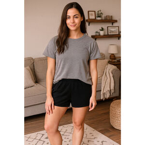 Women’s Black Yoga Lounge Shorts – Size 4 Activewear, Stretch Comfort